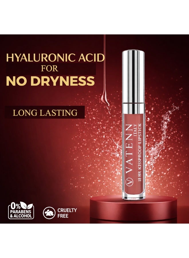 VATENN ITALY 18 Hr Kissproof Lipstick 29 Matte liquid lipstick, Lead-Free ,No Dry Feel, Weightless Feel, Vinyl Ink Kissproof /Lip Lingerie Transfer-Proof, All Day Wear. - Image 5